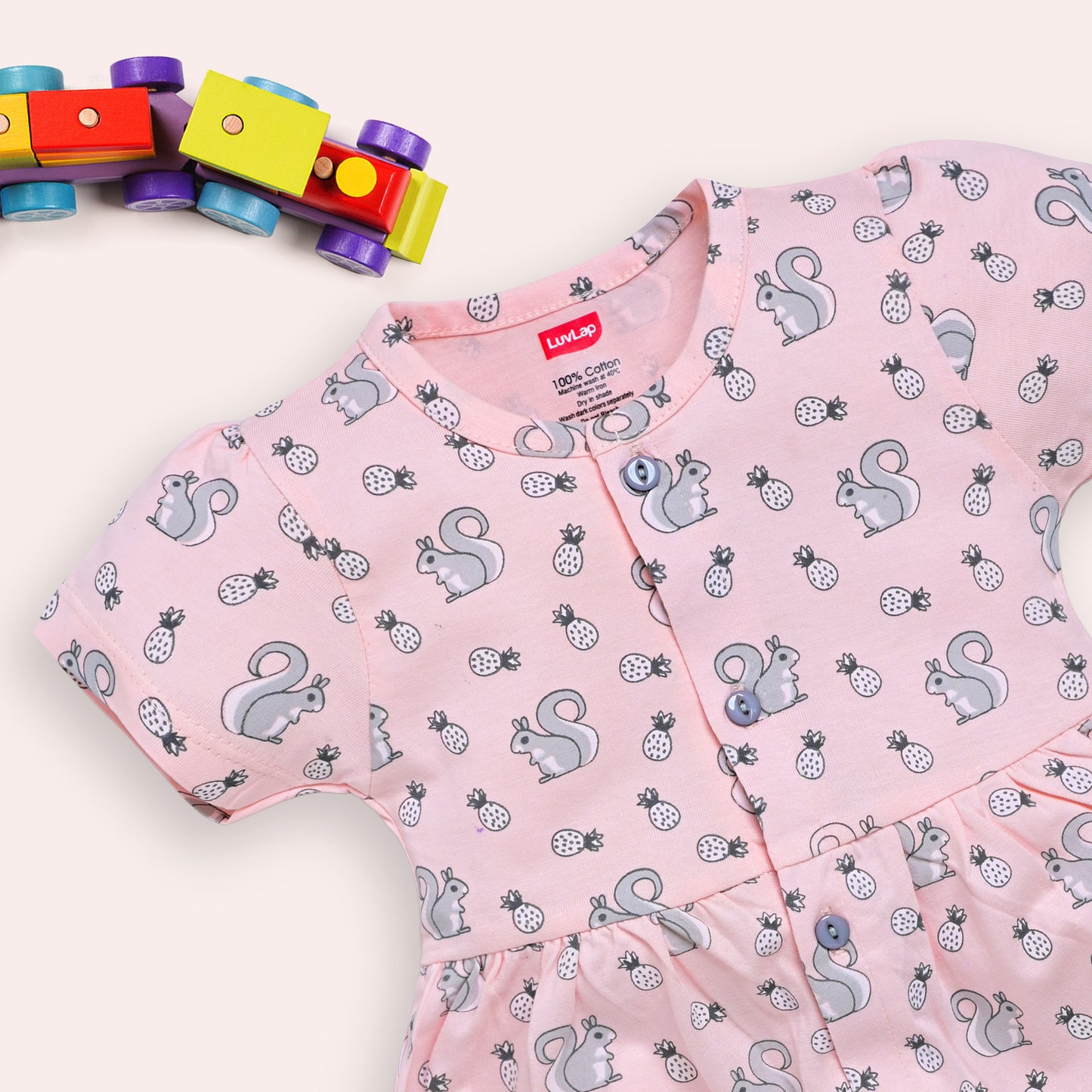 Baby Girls Pack Of 3 Half Sleeve Frock 100% Cotton
