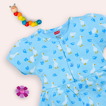 Baby Girls Pack Of 3 Half Sleeve Frock 100% Cotton
