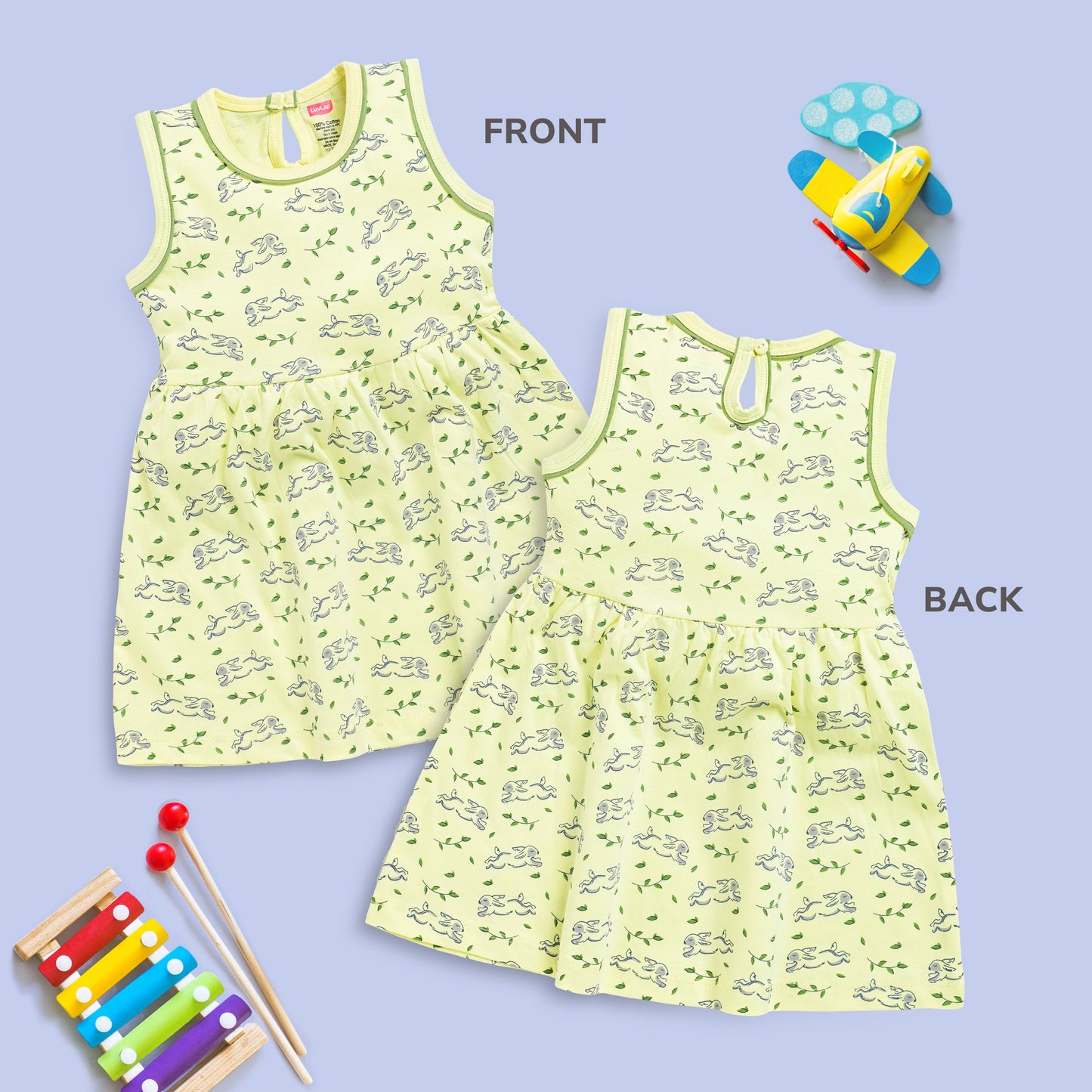 Baby Girl 100% Cotton Sleeveless Girls Frock Pack Of 3