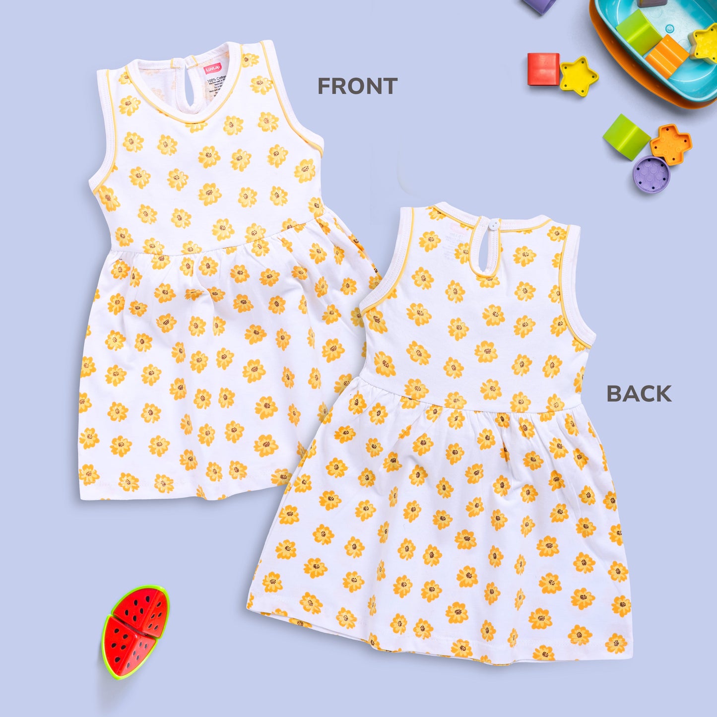 Baby Girl 100% Cotton Sleeveless Girls Frock Pack Of 3