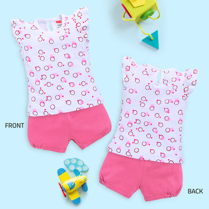 Baby Girls 100% Cotton Sleeveless Girls Top & Shorts Sets Pack Of 3