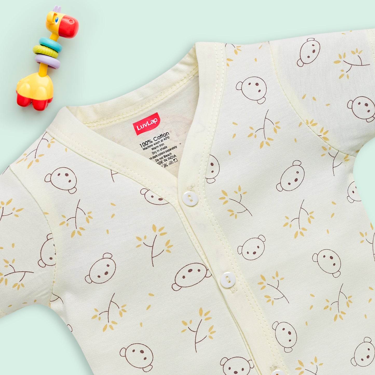 Baby Boys & Baby Girls Pack Of 4 Half Sleeve Jhabla, 100% Cotton