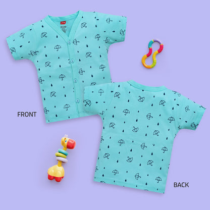 Baby Boys & Baby Girls Pack Of 4 Half Sleeve Jhabla, 100% Cotton