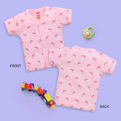 Baby Boys & Baby Girls Pack Of 4 Half Sleeve Jhabla, 100% Cotton