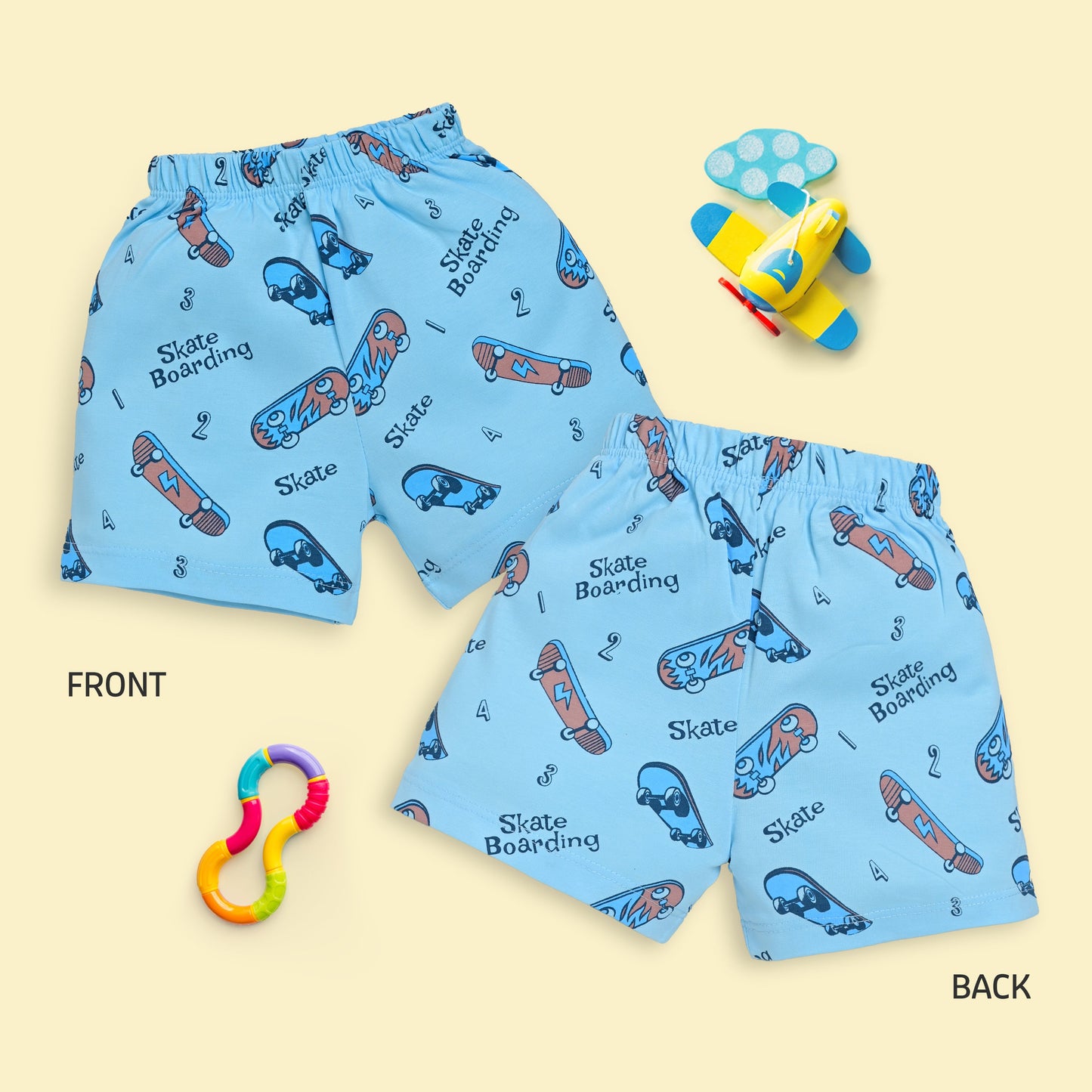 Baby Boys & Baby Girls Pack Of 5 Regular Shorts 100% Cotton