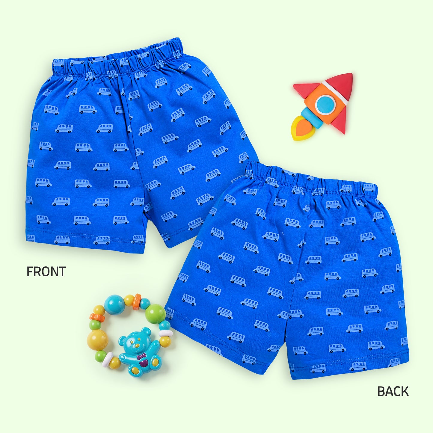 Baby Boys & Baby Girls Pack Of 5 Regular Shorts 100% Cotton