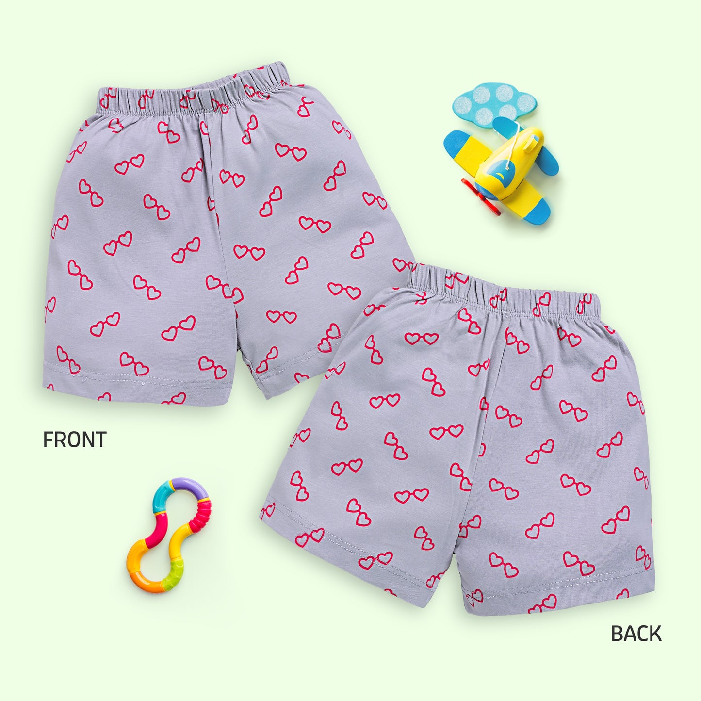 Baby Boys & Baby Girls Pack Of 5 Regular Shorts 100% Cotton