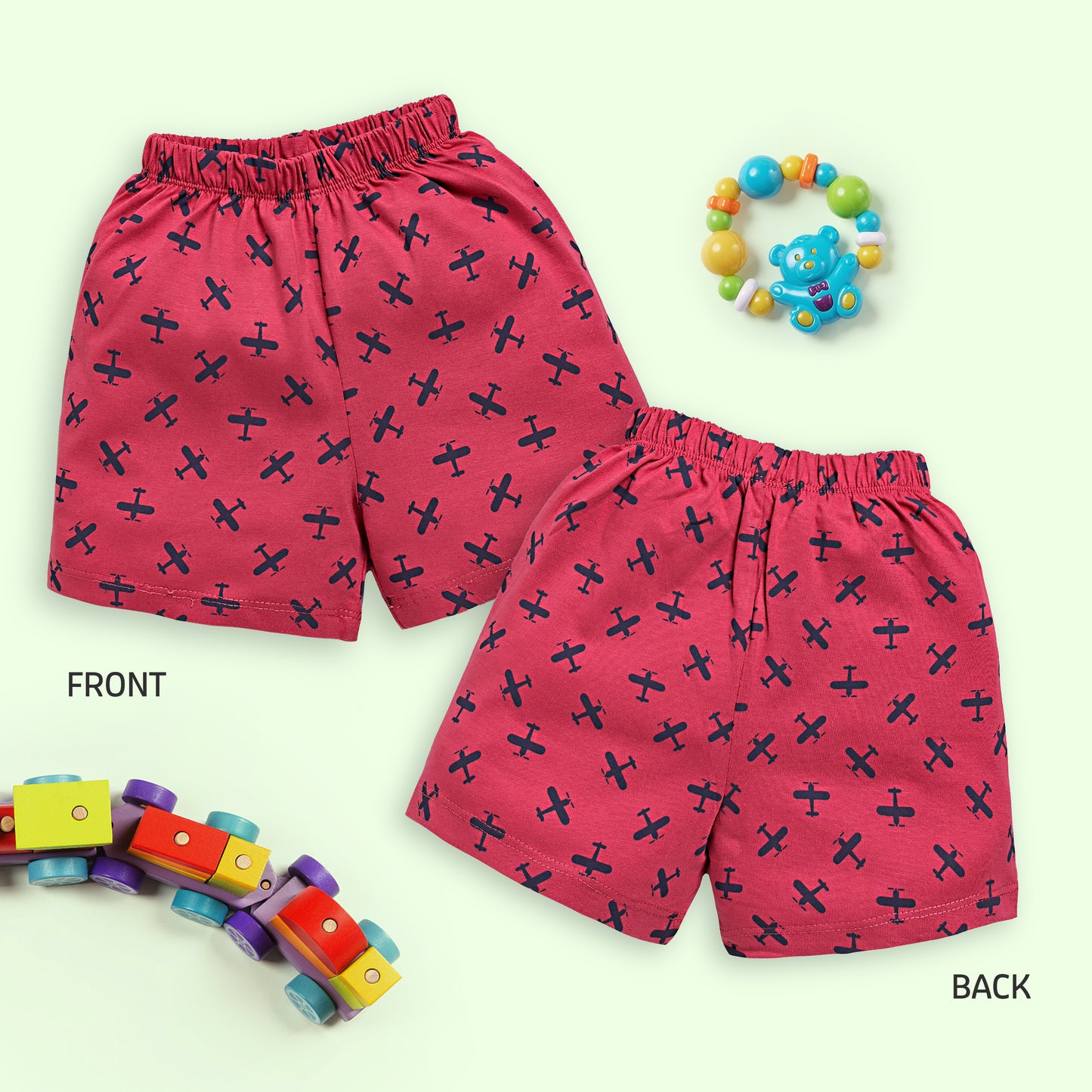 Baby Boys & Baby Girls Pack Of 5 Regular Shorts 100% Cotton