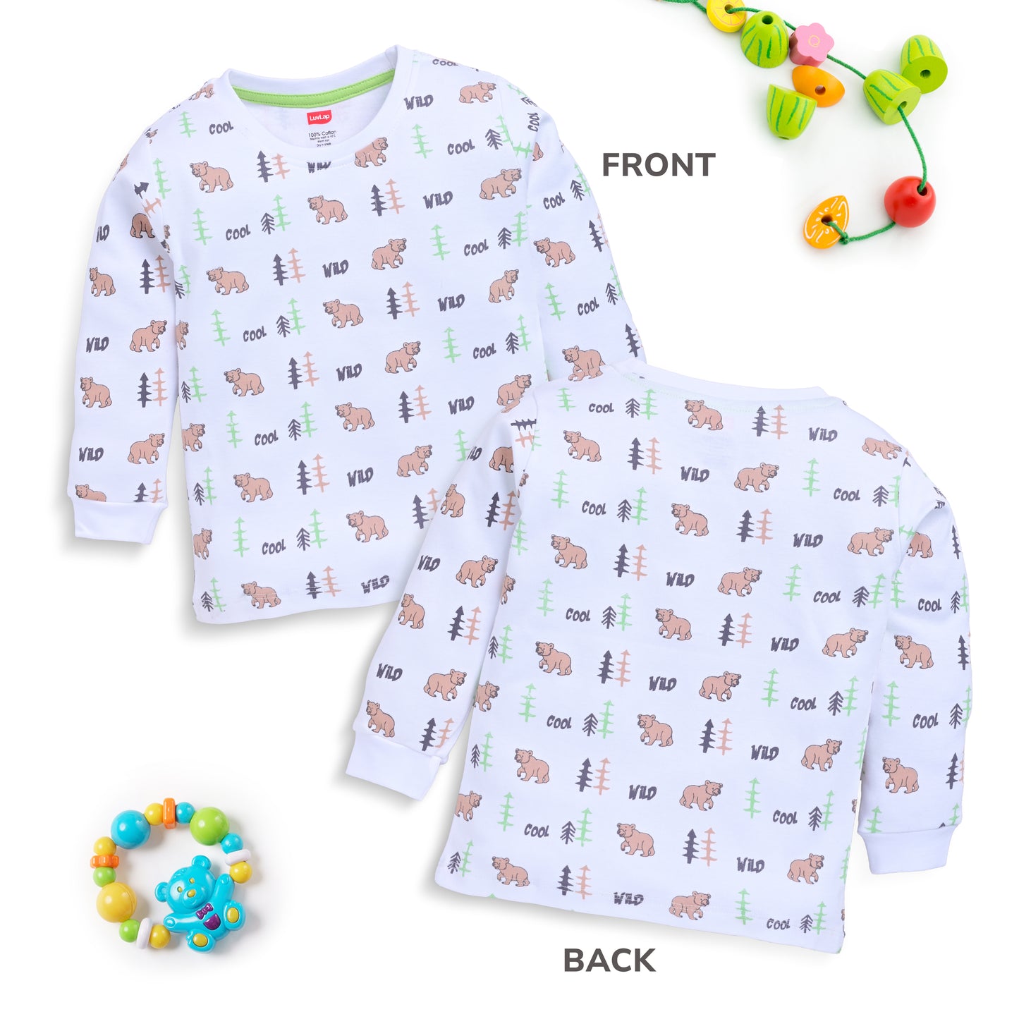 Baby Boys Regular Fit 100% Cotton Full Sleeves Boys T-Shirts Sets Pack Of 4, Mango, White, Provincial Blue & Baltic Sea