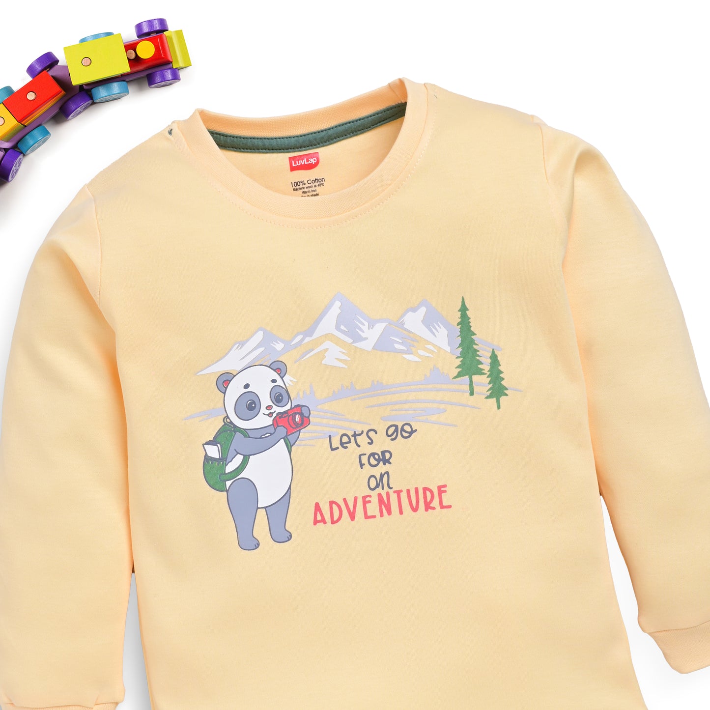 Baby Boys Regular Fit 100% Cotton Full Sleeves Boys T-Shirts Sets Pack Of 4, Mango, White, Provincial Blue & Baltic Sea