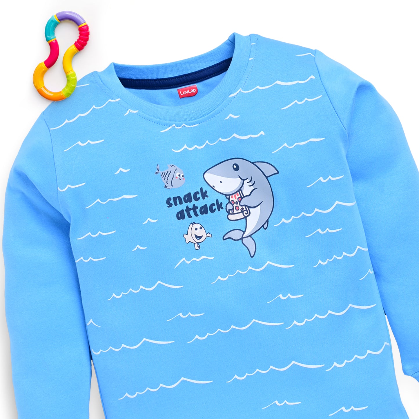 Baby Boys Regular Fit 100% Cotton Full Sleeves Boys T-Shirts Sets Pack Of 4, Mango, White, Provincial Blue & Baltic Sea