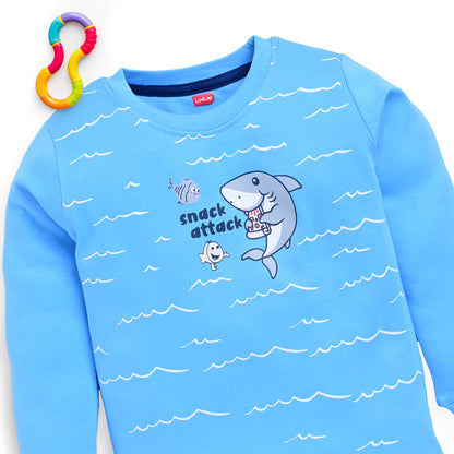 Baby Boys Regular Fit 100% Cotton Full Sleeves Boys T-Shirts Sets Pack Of 4, Mango, White, Provincial Blue & Baltic Sea
