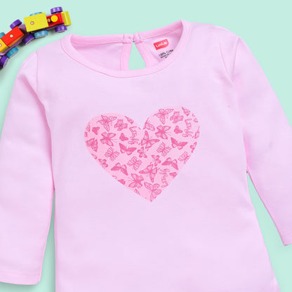 Baby Girls 100% Cotton Full Sleeve Girls Top & Pyjama CoSets Pack Of 3, Baby Pink, Morning Glory & Navy