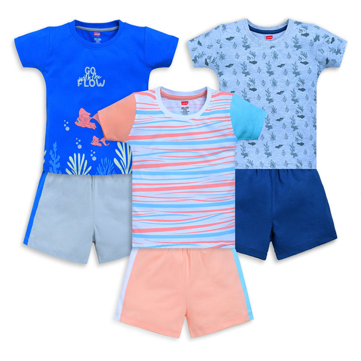 Babyhug Tshirt and Bottomwear Boy Half sleeves Shoulder-Snap Buttons main image 0