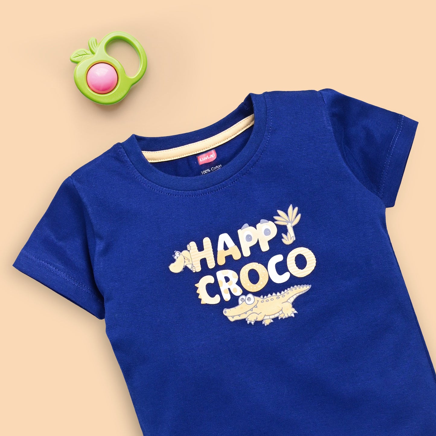 Baby Boys Regular Fit 100% Cotton Half Sleeves Boys T-Shirts and & Shorts Sets Pack Of 3, Pink Rose, Navy & Lime Green