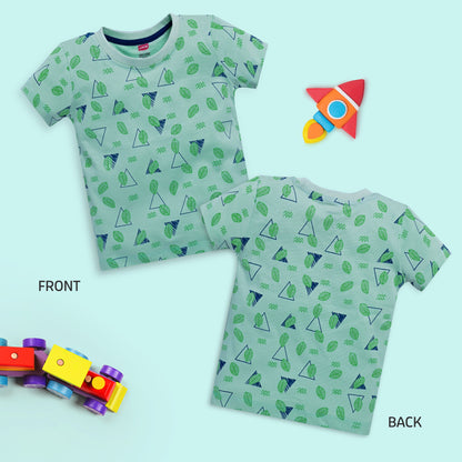 Baby Boys Regular Fit 100% Cotton Half Sleeve Boys T-Shirt Pack Of 5, Powder Blue, Red, Sea Foam Green, Peach Whip & Papaya