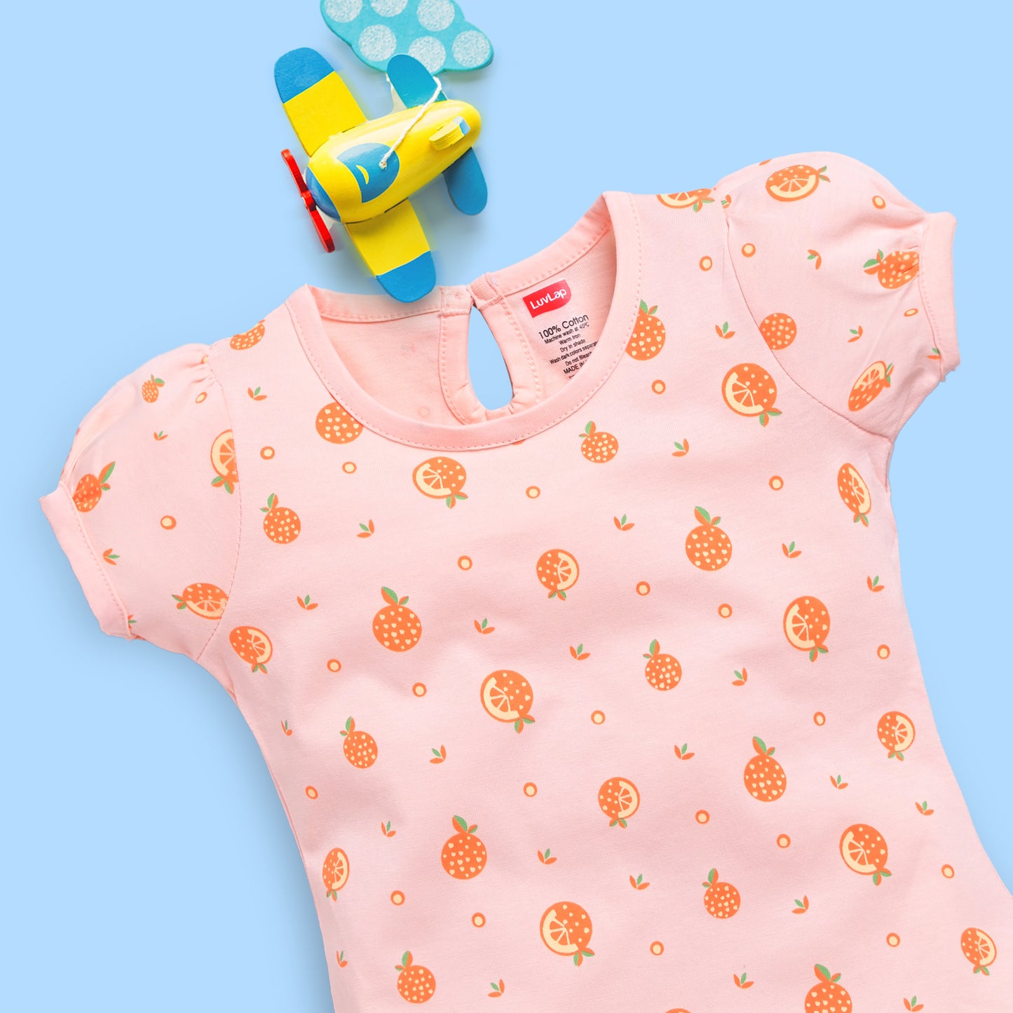 Baby Girls Regular Fit 100% Cotton Half Sleeves Girls Top CoSets Pack Of 3, Light Peach, White & Pink