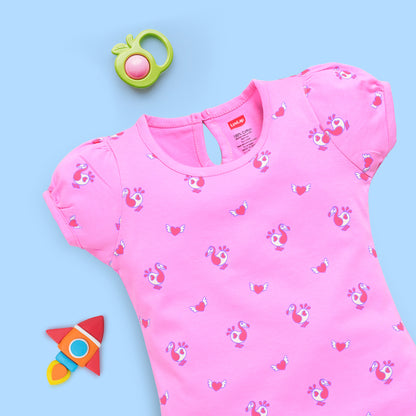 Baby Girls Regular Fit 100% Cotton Half Sleeves Girls Top CoSets Pack Of 3, Light Peach, White & Pink
