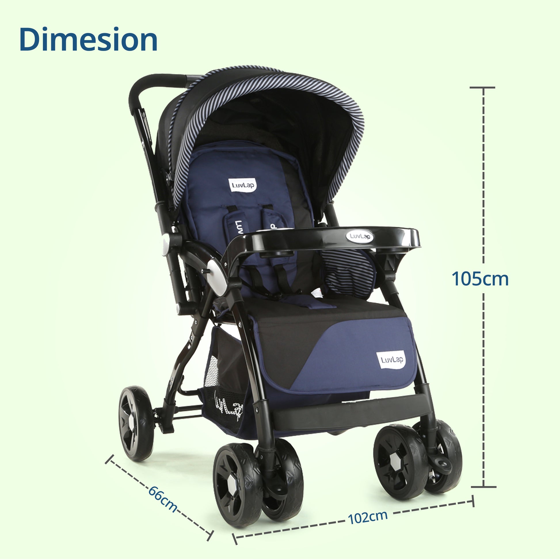 Galaxy Baby Stroller, Pram for Baby with Point Safety Harness, Spacious Cushioned seat with Multi Level seat Recline, Easy Fold, Lightweight