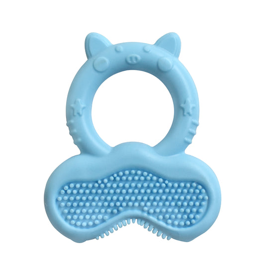 Silicone Baby Teether With Bristles, Blue