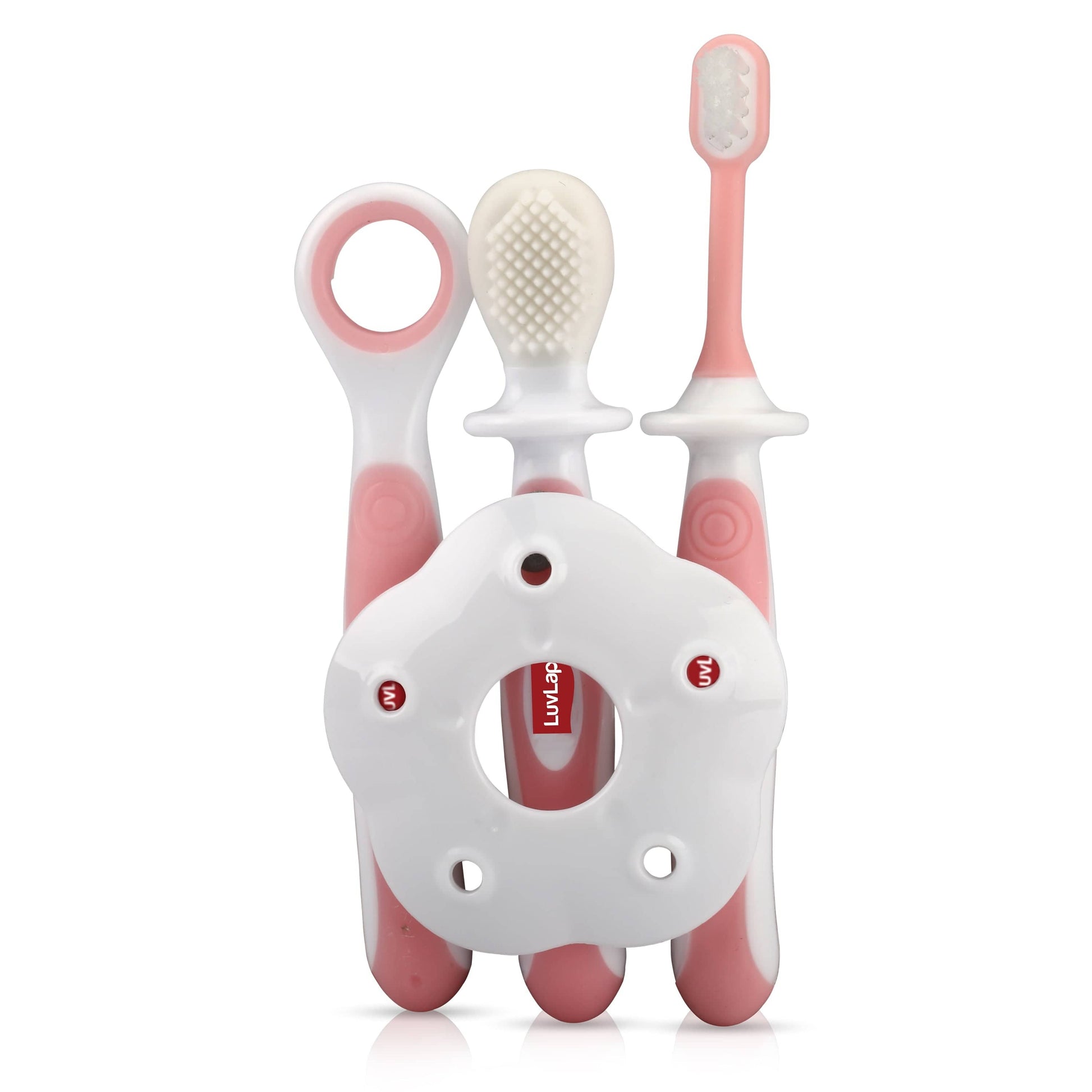 Baby Training Toothbrush Set (White/Pink) - Main Image