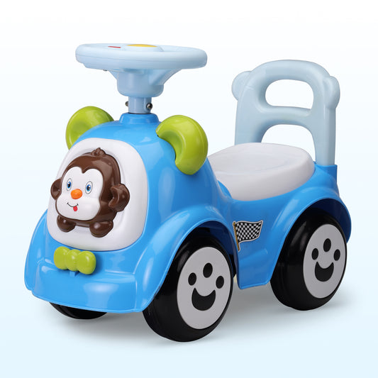 Sunny Ride on & Car for Kids with Music & Horn Steering, Push Car for Baby with Backrest, Safety Guard, Under Seat Storage & Big Wheels, Ride on for Kids 1 to 3 Years Upto 25 Kgs (Blue)