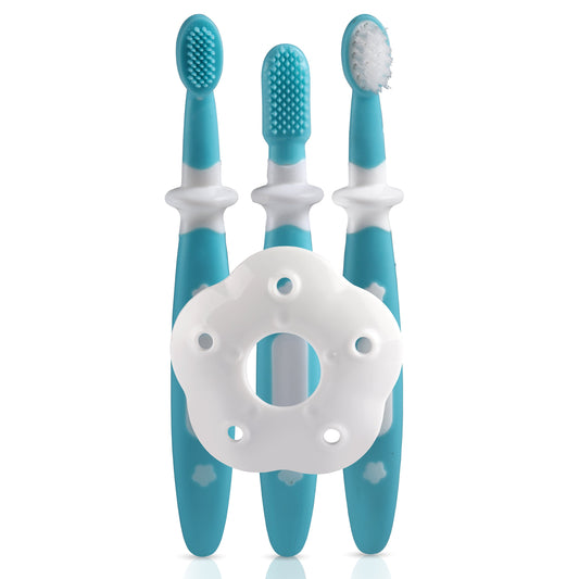 Baby 3 Stage Training Toothbrush Set (Blue)