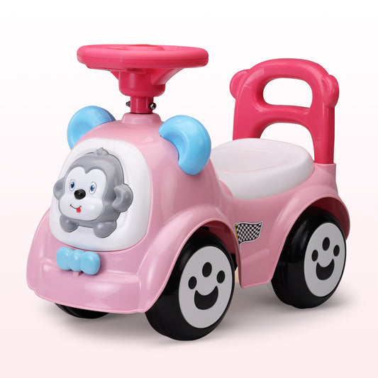 Sunny Ride on & Car for Kids with Music & Horn Steering, Push Car for Baby with Backrest, Safety Guard, Under Seat Storage & Big Wheels, Ride on for Kids 1 to 3 Years Upto 25 Kgs (Pink)