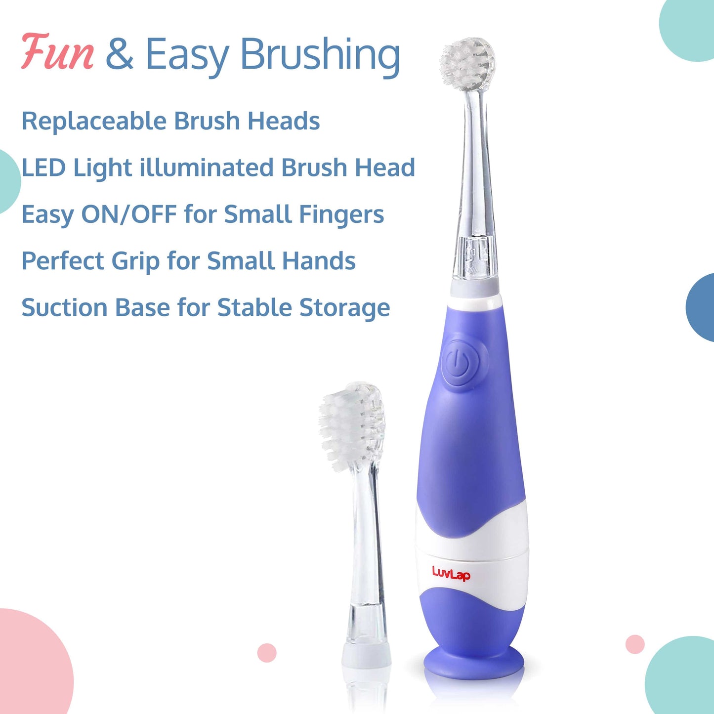 summer infant gentle vibrations toothbrush LuvLap JOY Baby Sonic Electric Toothbrush for Infant to Toddler of Ages 0-3 Years, Includes 2 Sensitive Brush Heads, Gentle Vibration, Smart LED Timer – Luvlap Store