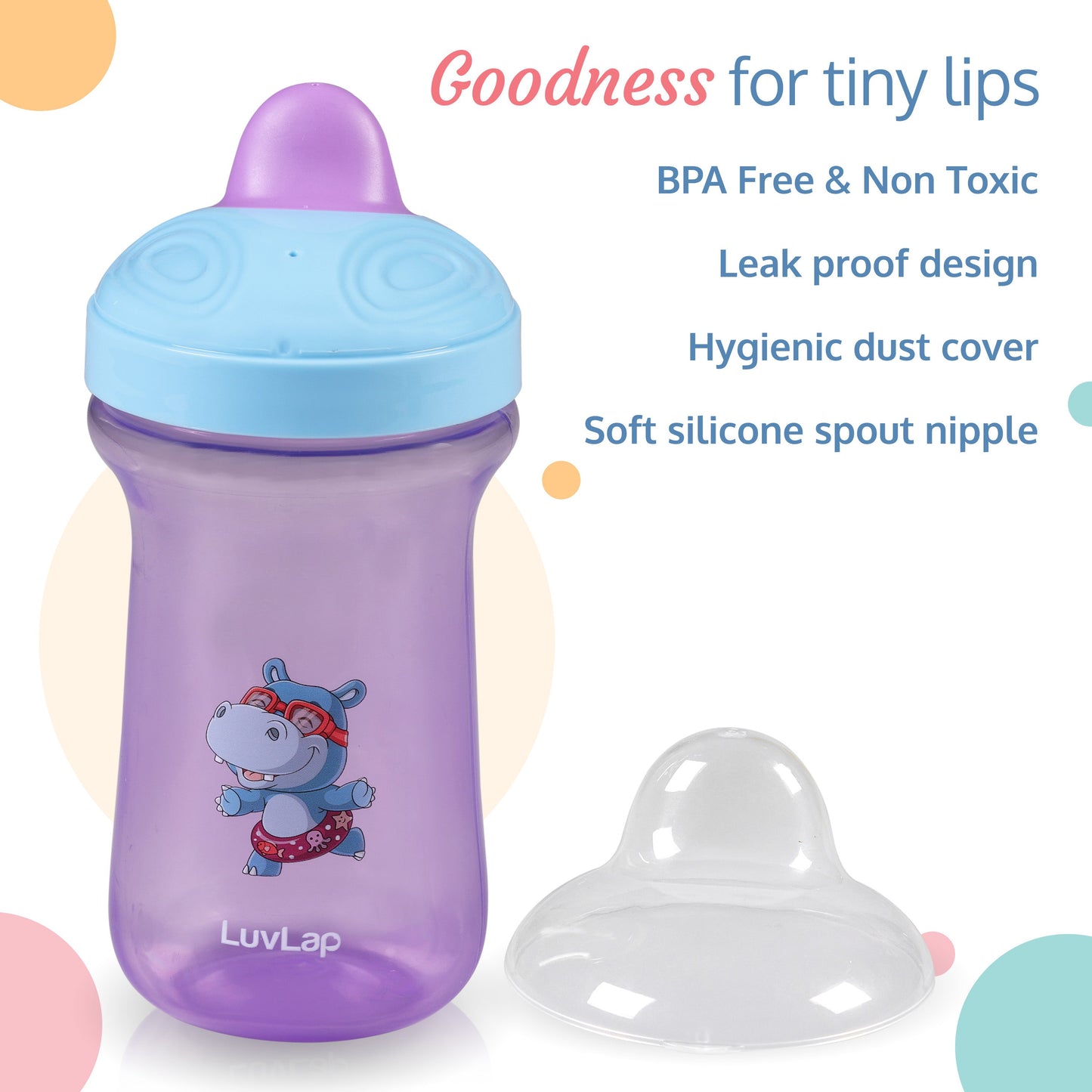 Happy Hippo Hard Spout Sipper (Purple)