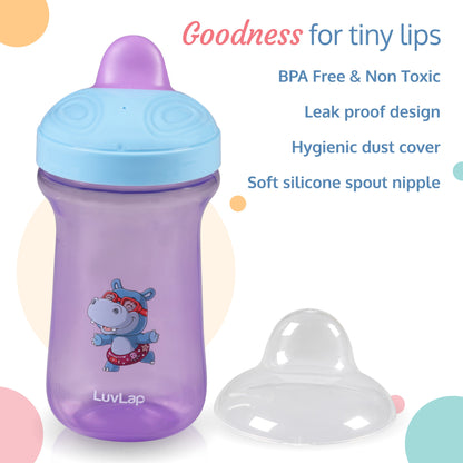 Happy Hippo Hard Spout Sipper (Purple)