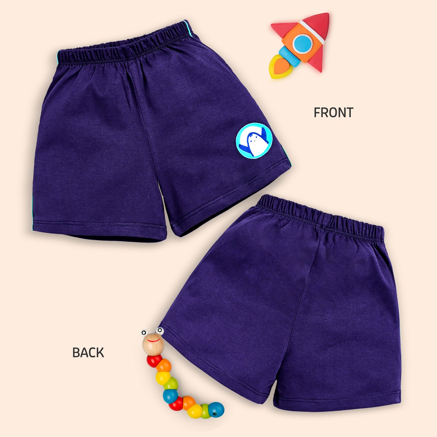Baby Boys & Girls Regular Fit 100% Cotton Shorts Pack Of 5, Steel Grey, Teal, Blue Radiance, Gold & Supra