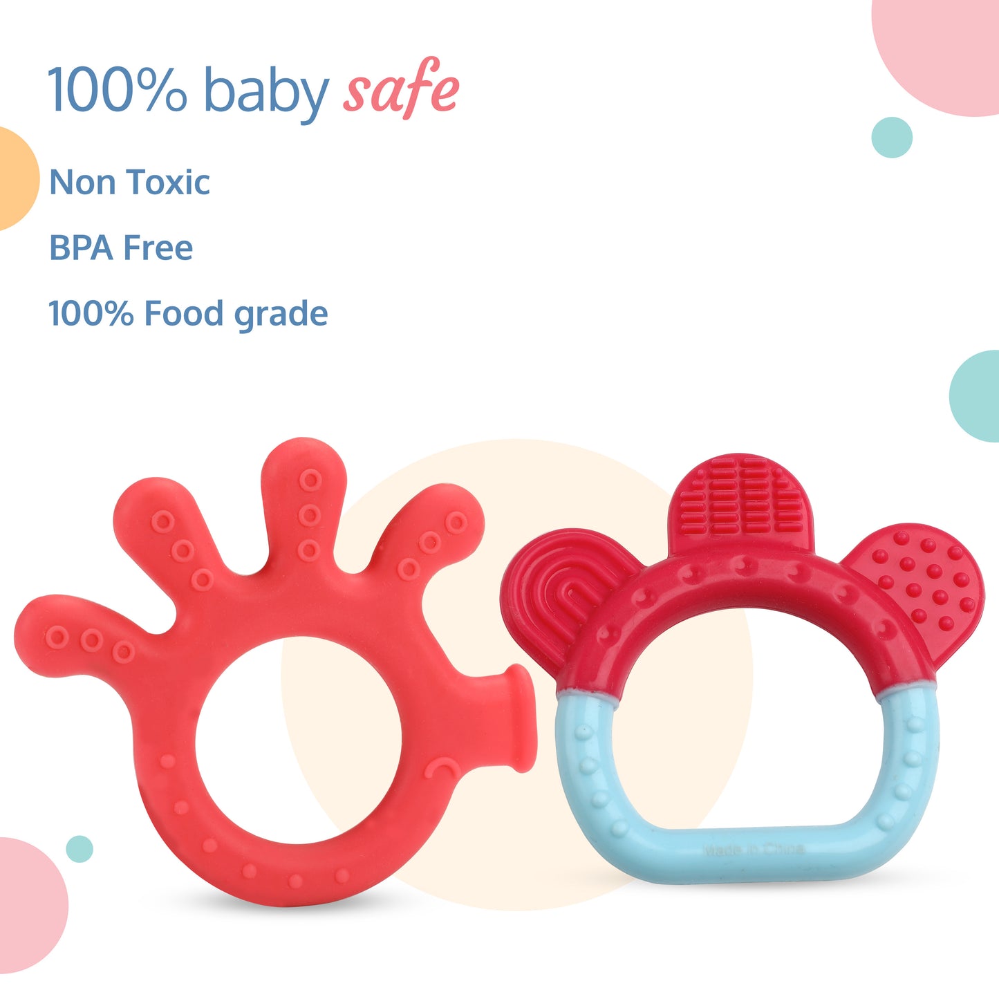 Baby Silicone Teether for teething gums, Finger & Ring