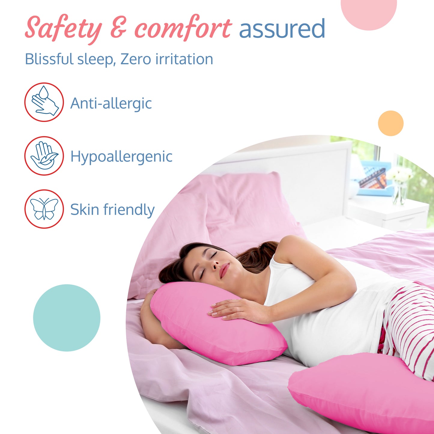 C - Shaped Pregnancy Pillow - Deep Pink