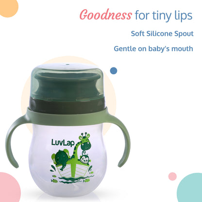 Baby Bite Resistant Soft Spout 360° Sipper Cup, 240 ml, Green