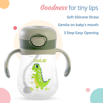Baby Bite Resistant Soft Straw Sipper, 300 ml, Green