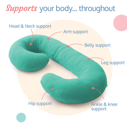 C - Shaped Pregnancy Pillow - Teal