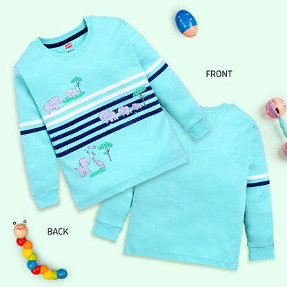 Baby Boys Regular Fit 100% Cotton Full Sleeves Boys T-Shirts Sets Pack Of 4, White, Lt.Pastel Green, Mango, Off White