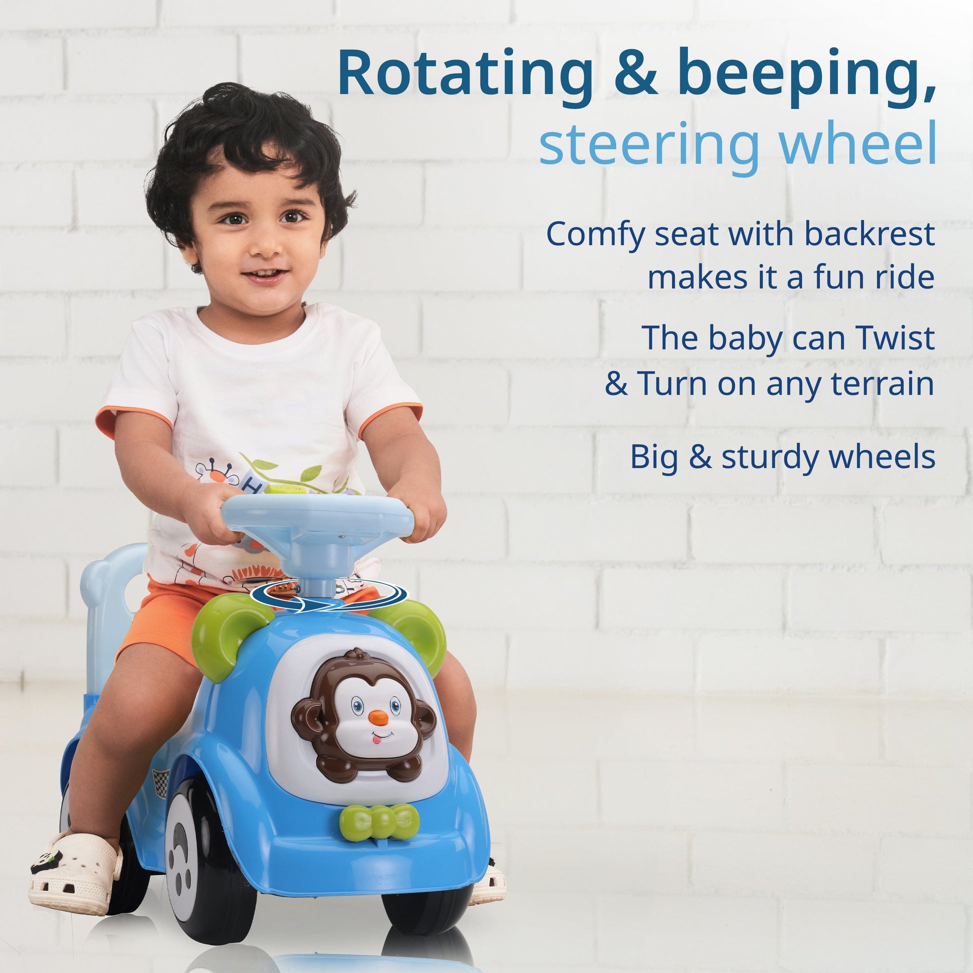 LuvLap Sunny Ride on Car for kids with Music Horn steering