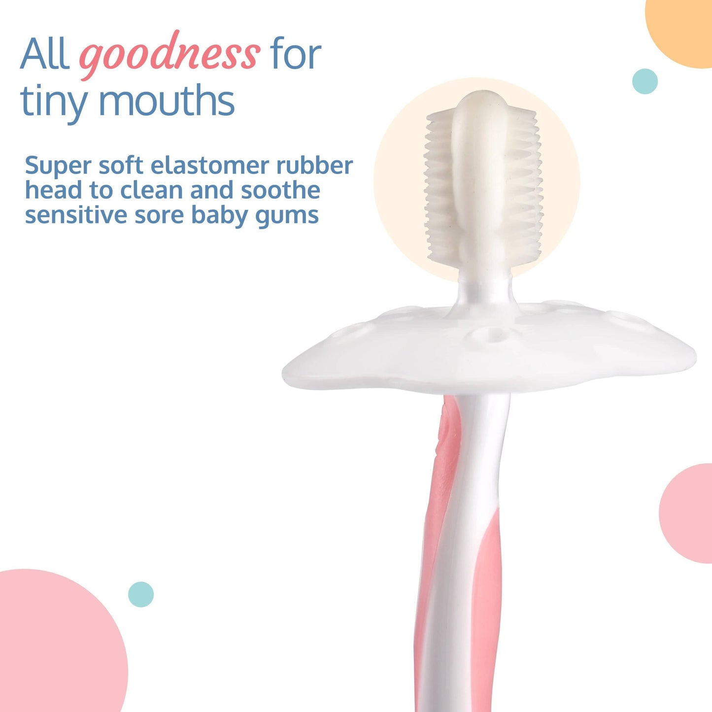 LuvLap Baby Training Toothbrush Set with Anti Choking Shield