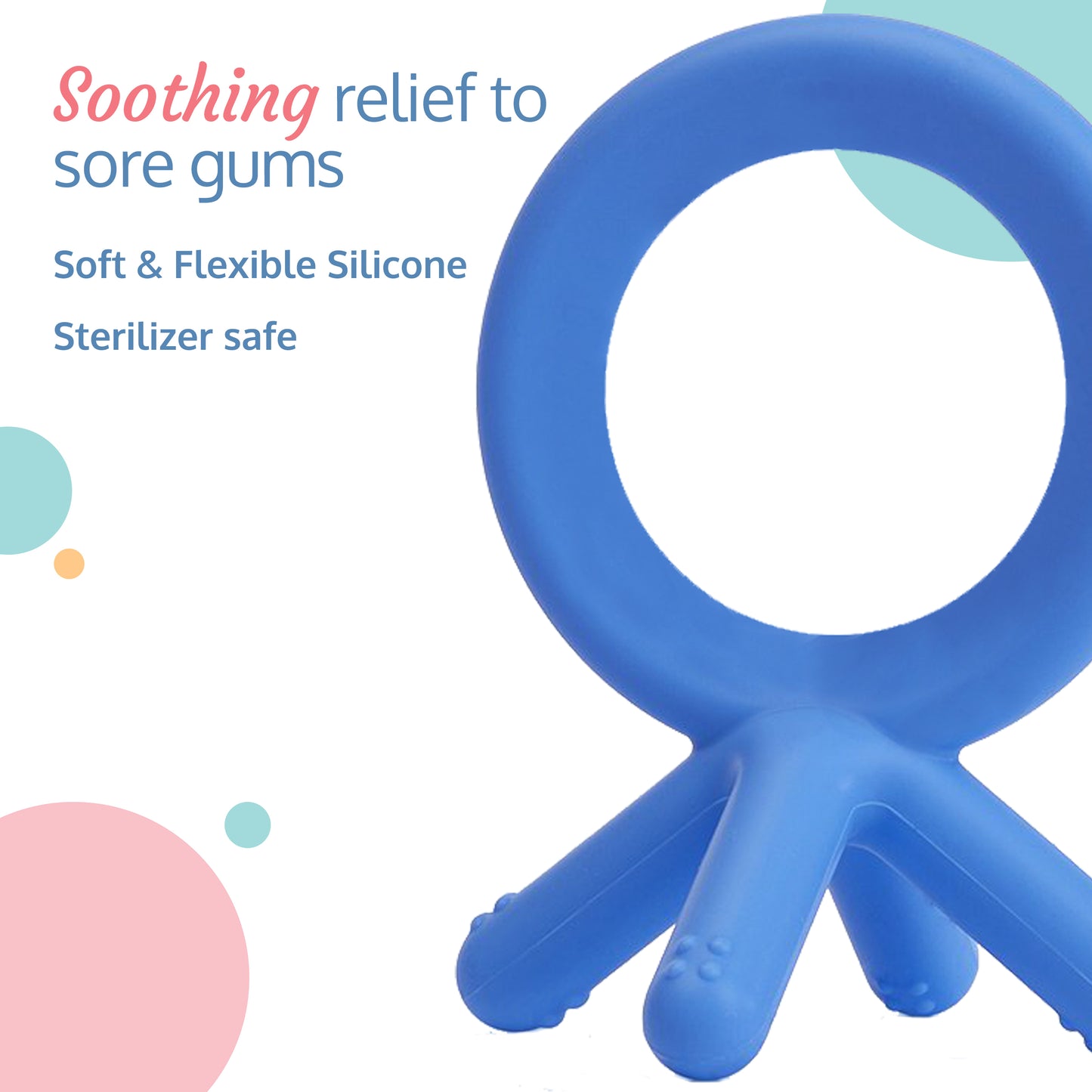 Silicone Baby Teether (Blue)