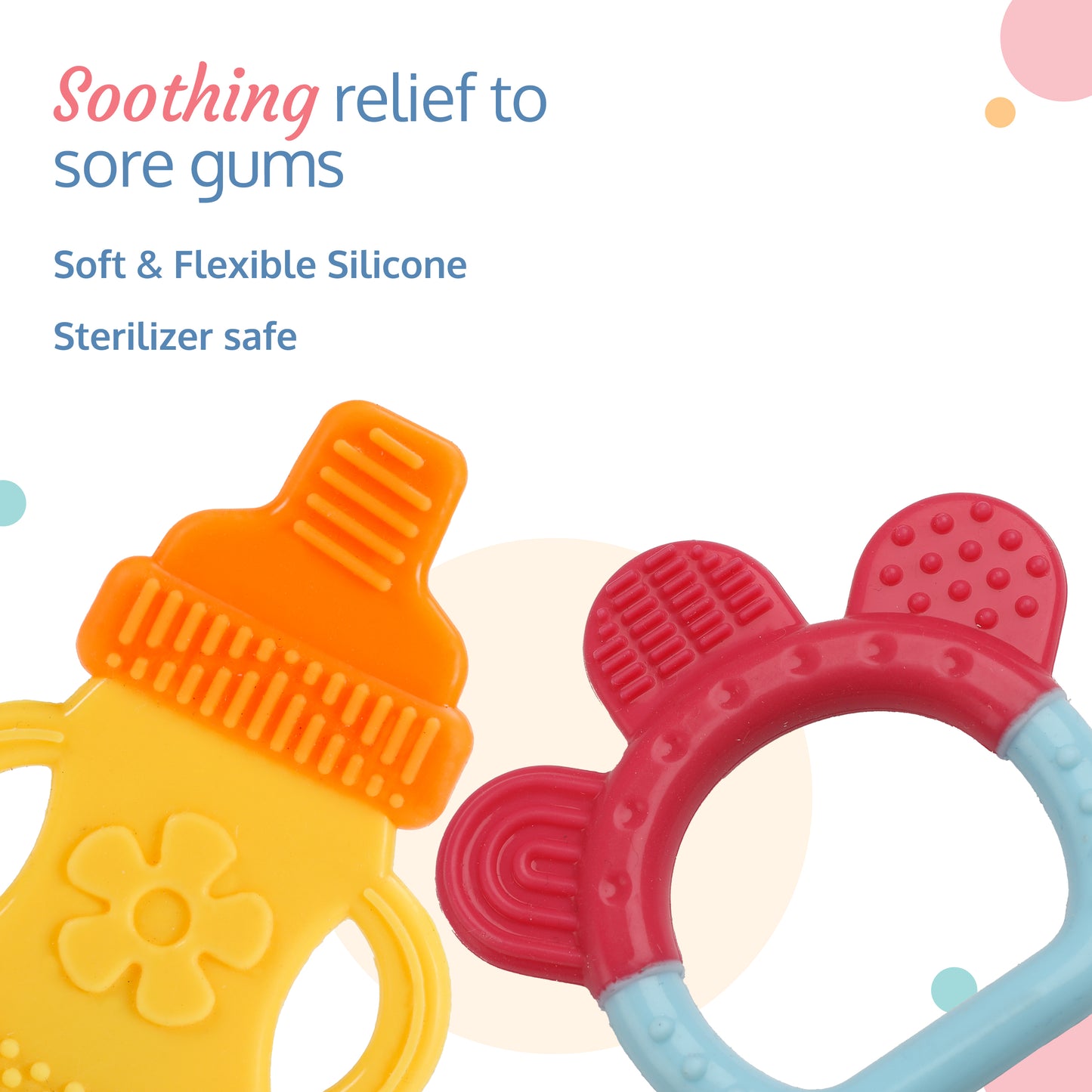 Baby Silicone Teether (Orange & Yellow)