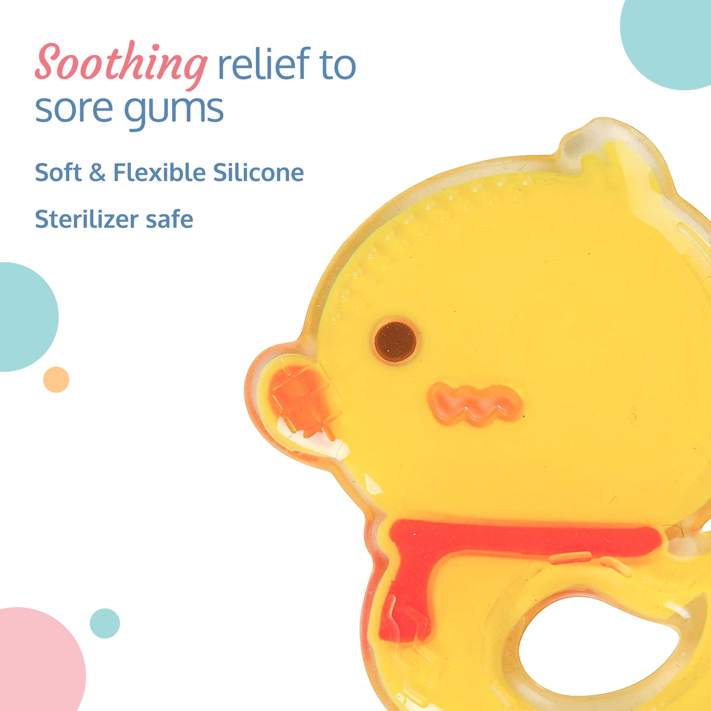 Silicone Teether, Yellow Duck Design, 3m+, BPA Free (Yellow)
