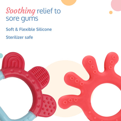 Baby Silicone Teether for teething gums, Finger & Ring