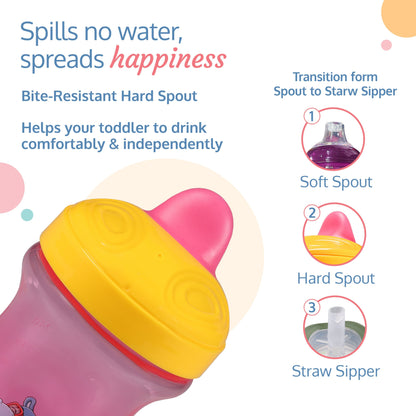 Happy Hippo Hard Spout Sipper (Pink)