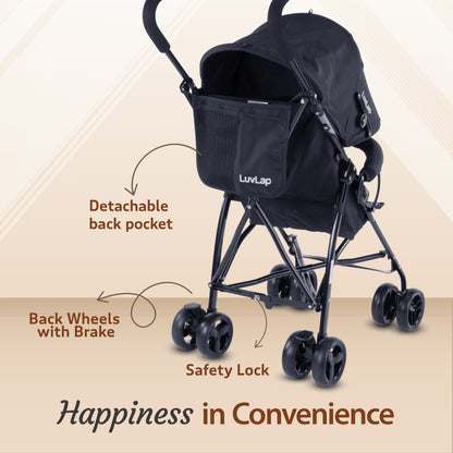 Tutti Frutti Baby Stroller Buggy, Black