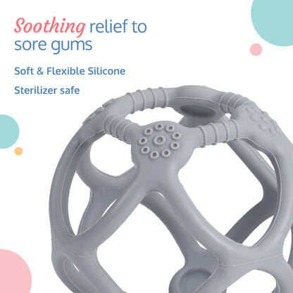 Silicone Ball Teether, Grey