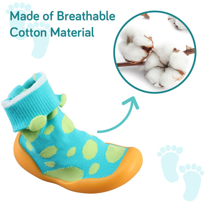 Baby Sock Shoes, Green Frog, Medium