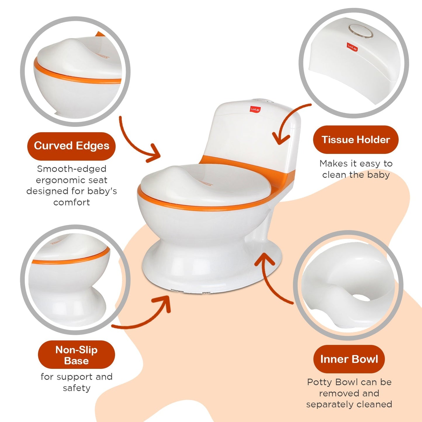 Comfy Baby Potty Seat, Orange