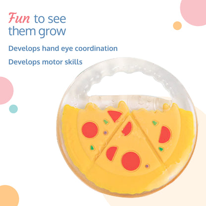 Silicone Teether, Pizza Pie Design, 3m+, BPA Free (Yellow & Red)
